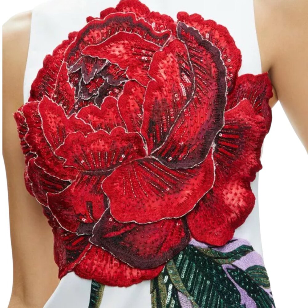 Alice + Olivia  clyde beaded rose shift dress Size 2 NEW - Picture 10 of 12